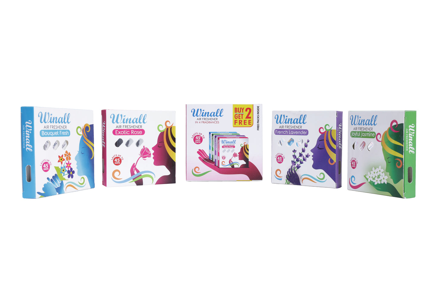 WINALL Bathroom Air Freshener Blocks - 300g (75gx4) | Assorted Pack