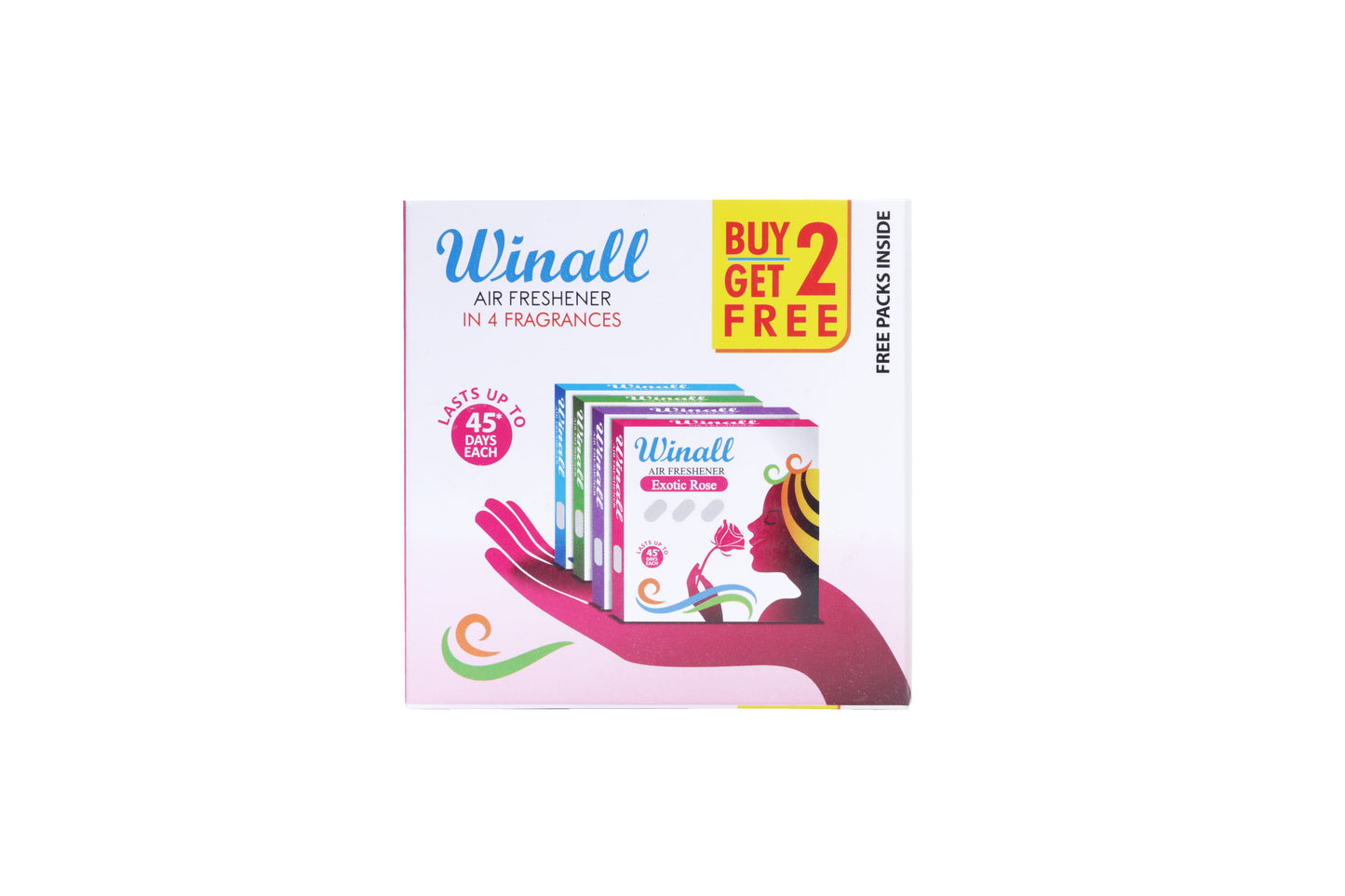 WINALL Bathroom Air Freshener Blocks - 200g (50gx4) | Assorted Pack | Buy 2 Get 2