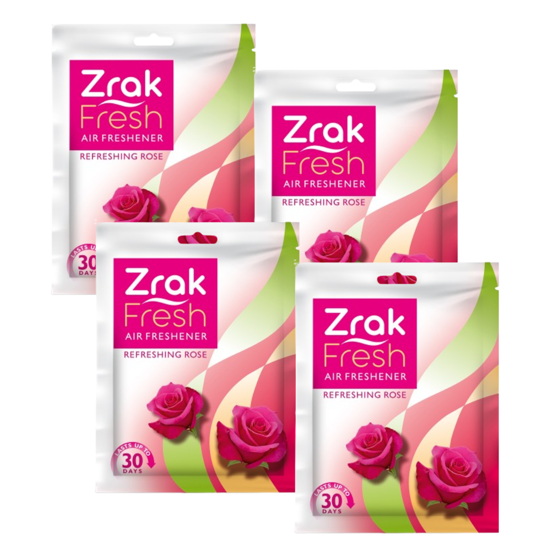 Zrak Pocket Air Freshener Pack of 4 (40g) |Fragrance Lasts up to 30 days