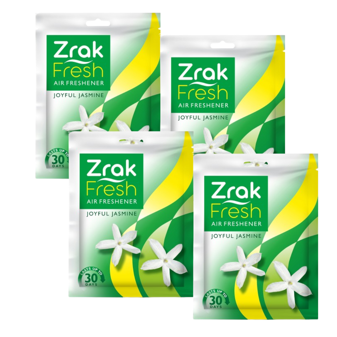 Zrak Pocket Air Freshener Pack of 4 (40g) |Fragrance Lasts up to 30 days