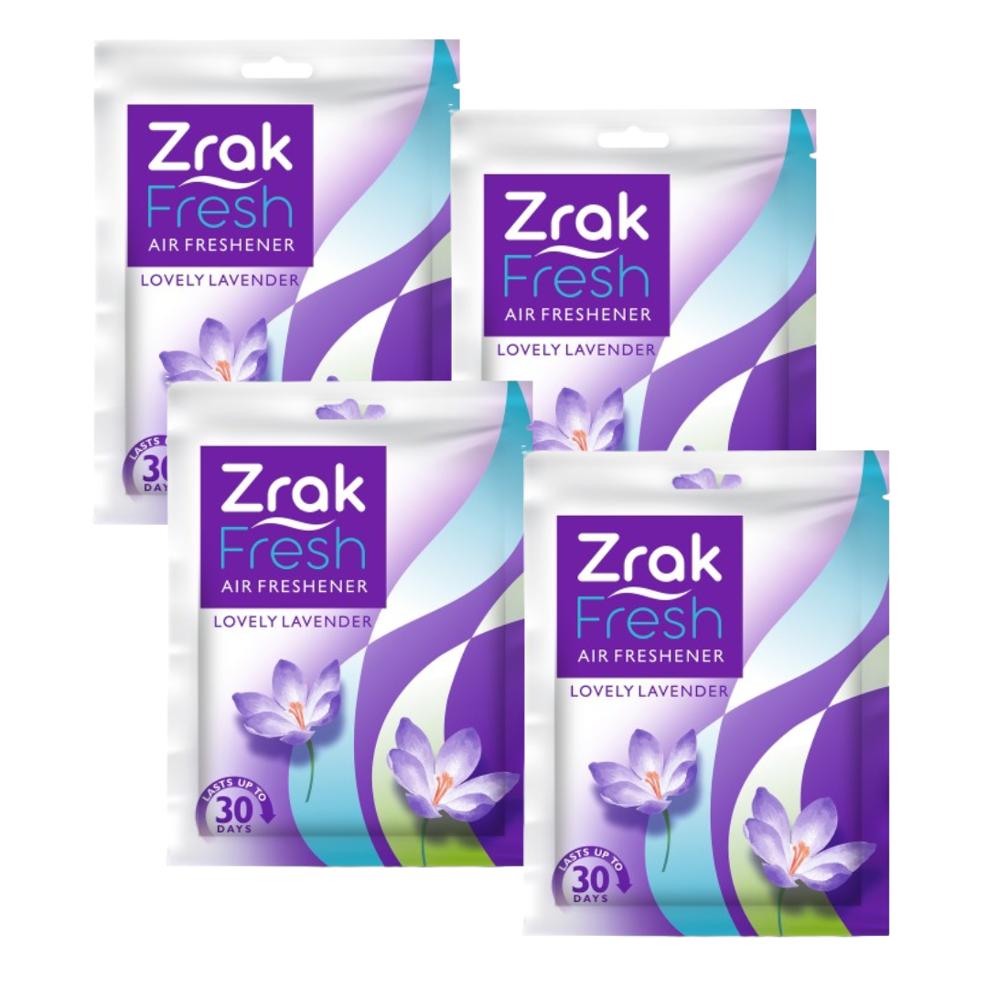 Zrak Pocket Air Freshener Pack of 4 (40g) |Fragrance Lasts up to 30 days