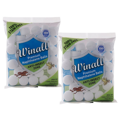 Winall Naphthalene Moth Balls for Clothes | Bathroom | Wardrobe - packs of 200g