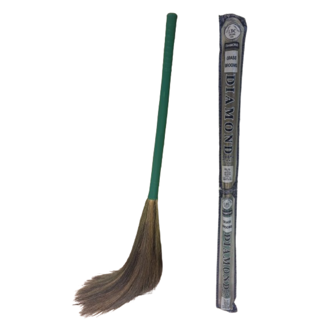 Traditional Broom - Pack of 1, Comfortable Grip Broomstick with Sturdy Bristles