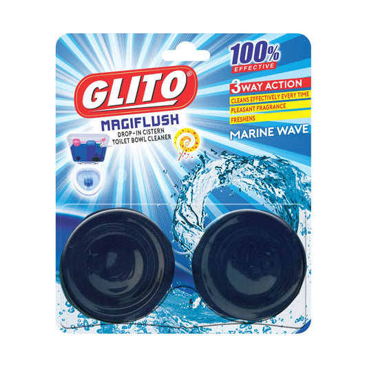 GLITO Magiflush Drop in Cistern Toilet Bowl Cleaner 100g - Marine Wave